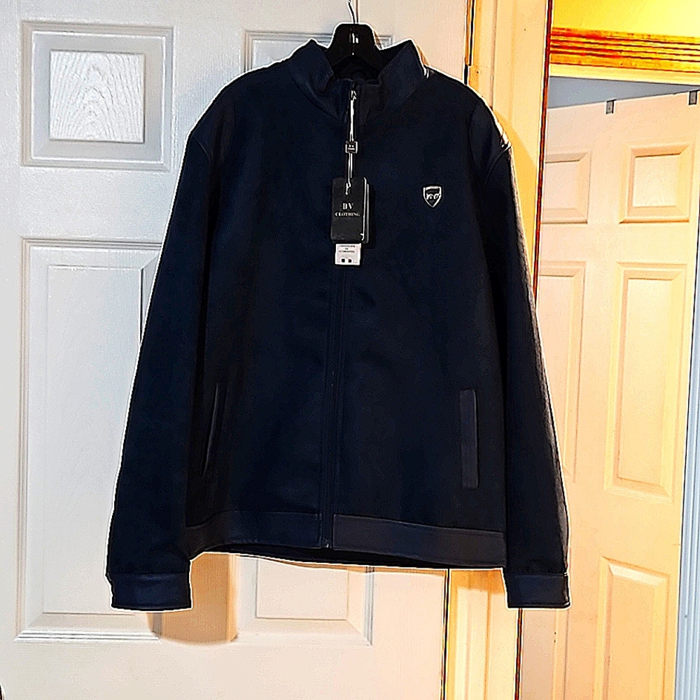 A Drk Blue Leather Jacket